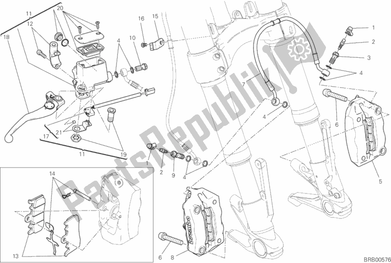 Todas las partes para Sistema De Freno Delantero de Ducati Monster 797 Plus Thailand 2019